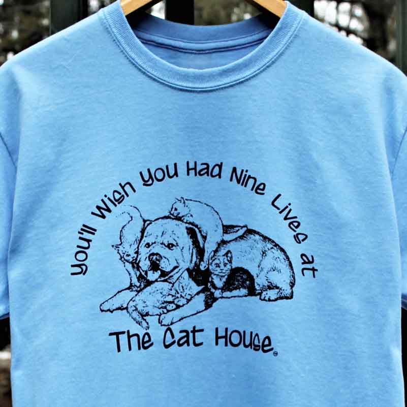 nine-lives-the-cat-house T-Shirt Made in Maine